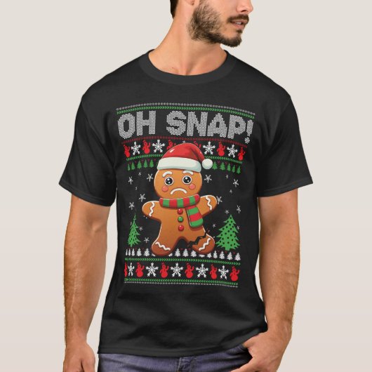 オスナップジンジャーブレッドクリスマスクリスマスクッキーベーキング Tシャツ (正面)