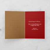 オスナップジンジャーブレッドマンおもしろいクリスマス シーズンカード (内部)