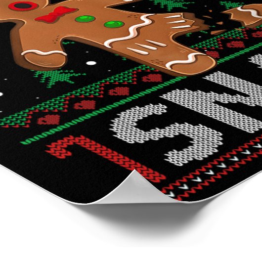 オスナップジンジャーブレッドマンおもしろいクリスマスCookie Bak ポスター (角)