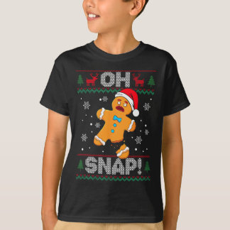 オスナップジンジャーブレッドマンクッキークリスマスおもしろいUGL Tシャツ