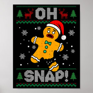 オスナップジンジャーブレッドマンクリスマスクリスマスクッキーバキ ポスター