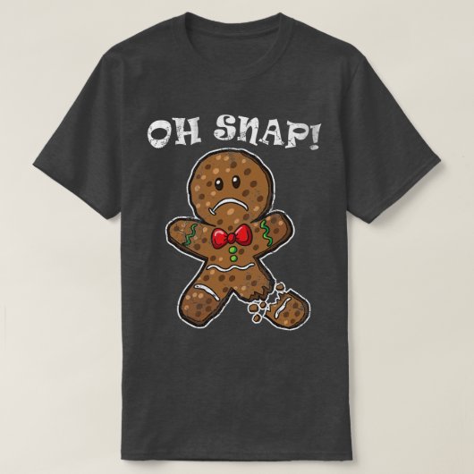 オスナップジンジャーブレッドマンクリスマスユーモア引用文 Tシャツ (デザイン正面)