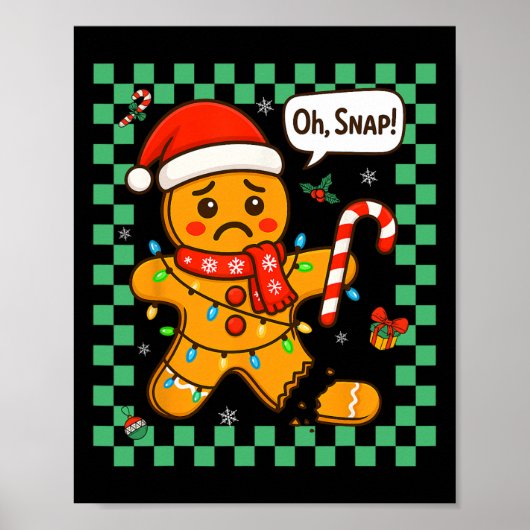 オスナップジンジャーブレッドマンクリスマス大人子供男性用 ポスター (正面)