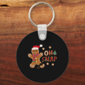 オスナップジンジャーブレッドマンメリークリスマスクリスマスパジャム キーホルダー (正面)