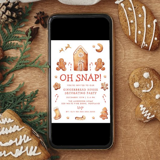 オスナップジンジャーブレッド飾ハウスのパーティー 招待状