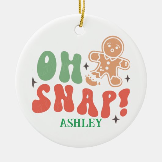 オスナップレトロおもしろいことわざパーソナライズされた セラミックオーナメント (正面)