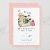 オスナップ |カメラ誕生日 招待状 (正面/裏面)