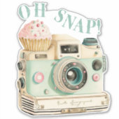オスナップ |パステルヴィンテージカメラ シール (正面)