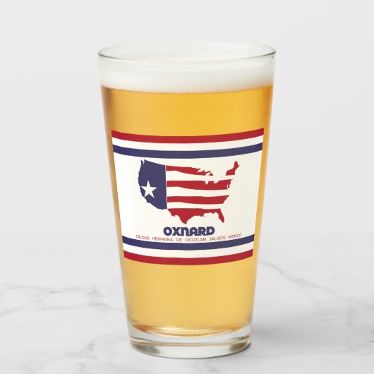 オスナード国旗（カリフォルニア） タンブラーグラス (ドリンク正面)