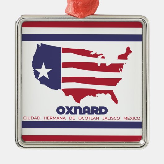 オスナード国旗(カリフォルニア) メタルオーナメント (正面)