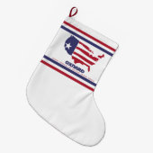 オスナード国旗(カリフォルニア) ラージクリスマスストッキング (正面 (吊り時))