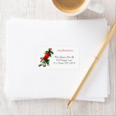 オスノーザン（鳥）ショウジョウコウカンチョウとホリー ラベル (インサイチュ)