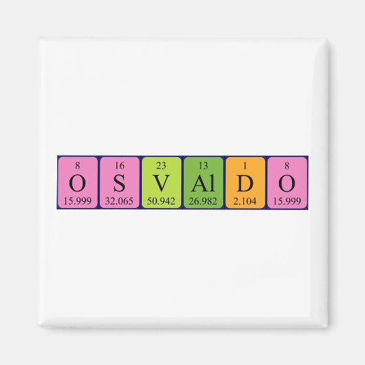 オスバルド周期表名磁石 マグネット (正面)