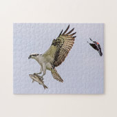 オスプレイが赤い翼を持つブラックバードに追いかけられた ジグソーパズル (横)