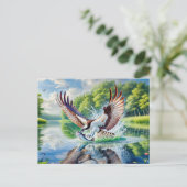 オスプレイが魚を川で釣る シーズンポストカード (スタンド正面)