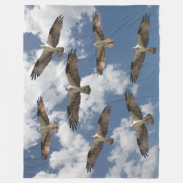 オスプレイの空パレード フリースブランケット