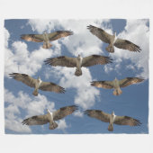 オスプレイの空パレード フリースブランケット (正面(横))