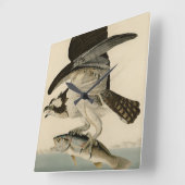 オスプレイの魚のタカ スクエア壁時計 (傾斜)