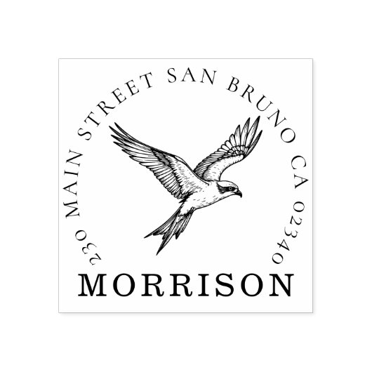 オスプレイ家族の住所スタンプ – ソアリング伝統 ラバースタンプ (インプリント)