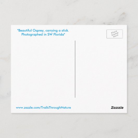 オスプレー飛んでいるスティックFloridaはがき ポストカード (裏面)