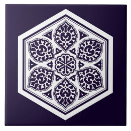 オスマントルコ白い青い陶器ロゼット東洋 タイル