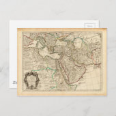 オスマン帝国とペルシア帝国のG. Delisle (1701) ポストカード (正面/裏面)