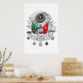 オスマン帝国のグレースケールコートの腕 ポスター (キッチン)