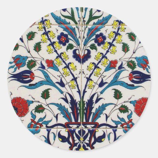 オスマン帝国のトルコのアラベスク古瓦 ラウンドシール (正面)