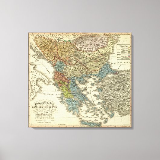 オスマン帝国の民族地図 キャンバスプリント (正面)