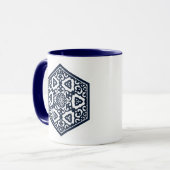 オスマン帝国トルコの青いウェアのトレーサリーオリエンタルデザイン マグカップ (正面左)