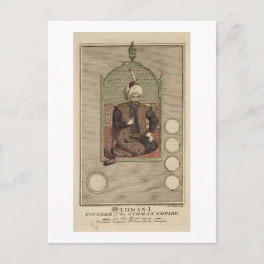 オスマン1世（1259年～1326年）オスマン帝国の創始者 ポストカード (正面)