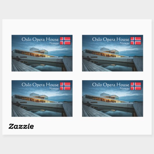 オスロオペラハウス 長方形シール (シート)