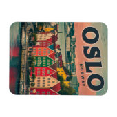 オスロカラフルはノルウェーのヴィンテージとギフトを収容 マグネット (横)