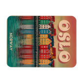 オスロカラフルはノルウェーのヴィンテージとギフトを収容 マグネット (横)