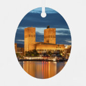 オスロシティホールノルウェー メタルオーナメント (裏面)