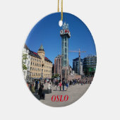 オスロノルウェーのパノラマの円のオーナメント セラミックオーナメント (右)