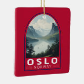 オスロノルウェートラベルアートヴィンテージ セラミックオーナメント (右)