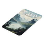 オスロノルウェートラベルアートヴィンテージ マグネット (左側)