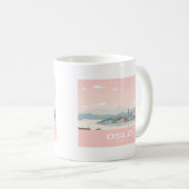 オスロノルウェーフィヨルドパステルトラベル コーヒーマグカップ (正面右)