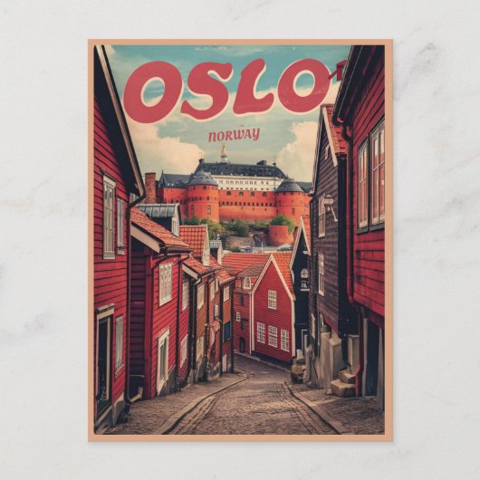 オスロノルウェーヴィンテージの土産とギフト ポストカード (正面)