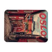 オスロノルウェーヴィンテージの土産とギフト マグネット (横)