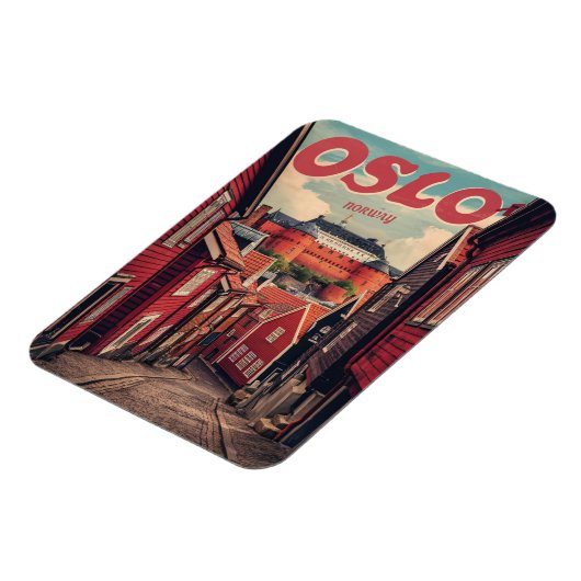 オスロノルウェーヴィンテージの土産とギフト マグネット (左側)