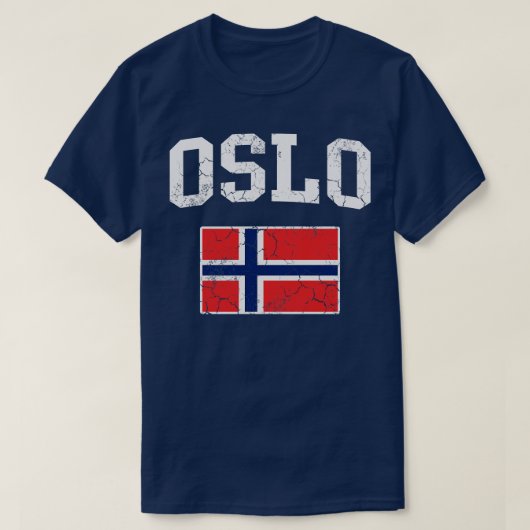 オスロノルウェー国旗 Tシャツ (デザイン正面)