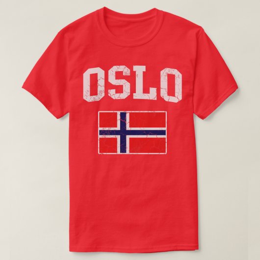 オスロノルウェー国旗 Tシャツ (デザイン正面)