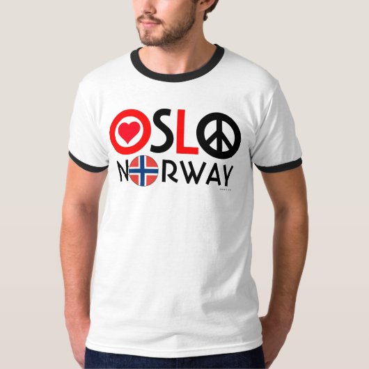 オスロノルウェー愛平和Tシャツ2 Tシャツ (正面)