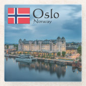 オスロノルウェー ガラスコースター (正面)