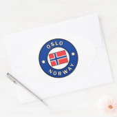 オスロノルウェー 楕円形シール (封筒)