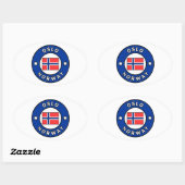 オスロノルウェー 楕円形シール (シート)