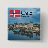 オスロノルウェー 缶バッジ (正面)