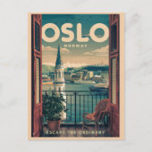 オスロバルコニービューノルウェーヴィンテージとギフト ポストカード (正面)